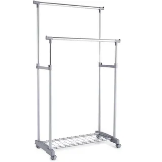 Zeller Present Kleiderständer, auf Rollen, höhenverstellbar 93,5-170 cm silberfarben