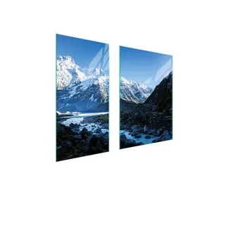 Herdabdeckplatten 2 teilig 75x52 Glaskeramikkochfeld Abdeckung Glas Schneidebrett Berge Landschaft