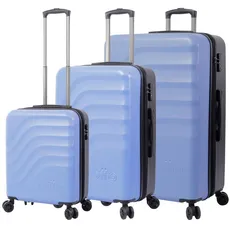 Totto Hartschalenkoffer-Set - Bazy + - Blau - DREI Koffergrößen - Erweiterbares System - TSA-System - Polyesterfutter, blau