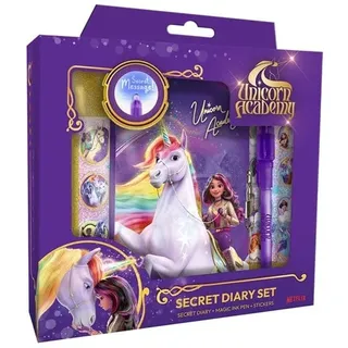 Euromic UNICORN ACADEMY Magic Diary - Diary w/magic ink pen gift box