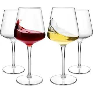 HAHASHOW Unzerbrechliche Weingläser Set, Tritan Weingläser Kunststoff, Bruchsicher Weißweingläser, 445 ml Plastik Rotweingläser 4er set