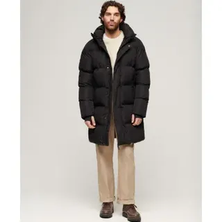 Superdry für Herren. M5011917A Sport Steppjacke mit Kapuze schwarz (M), Lässig, Recyceltes Polyester