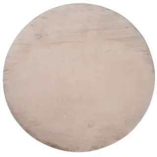 carpet city Hochflor-Teppich Topia 400 Taupe 120 cm Rund , Textil , Uni , 120x120 cm , Oeko-Tex® Standard 100 , für Fußbodenheizung geeignet , Teppiche und Böden, Teppiche, Hochflorteppiche & Shaggys