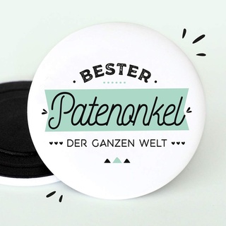 Kühlschrankmagnet für Patenonkel | Bester Patenonkel der ganzen Welt | 55mm Magnet | Geburt - Taufpaten Fragen - Schwangerschaft verkünden - Patenonkel Fragen