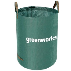Greenworks Tools 120l Gartenabfallsack (Faltbarer Abfallsack für Gartenabfälle, Laub und Rasenschnitt 120 Liter Fassungsvermögen), Grün, Schwarz, Grau (AMP-120CB)