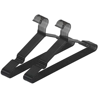 Wenko Kleiderbügel Sascha Schwarz, 20er Set, rutschfeste Beschichtung,