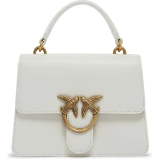 PINKO Handtasche Love One Top Handle Mini Light S White - Antique Gold