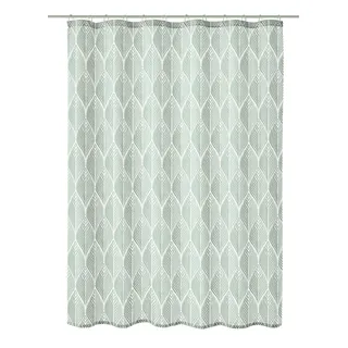 Kleine Wolke Duschvorhang Textil Leaf Maledivia 180 x 200 cm | OEKO-TEX zertifiziert, wasserabweisend, verstärkte Ösen, mit Beschwerungsband, weiches Textilgewebe, maschinenwaschbar