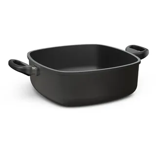 Hoffmann Bräter 28x28 cm Induktion, Antihaft, ohne Deckel, eckig, Aluguss, hoher Rand, mit 2 Griffen, alle Herdarten, backofenfest, wiederbeschichtbar, spülmaschinenfest - Bratpfanne, Schmorpfanne