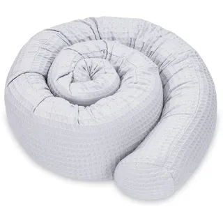 Totsy Baby Seitenschläferkissen Bettschlange Body Pillow 150 cm Baumwolle Waffel- Kopfkissen lang Bettrolle Schlafkissen Nackenrolle Kissen Oeko-Tex Grau D