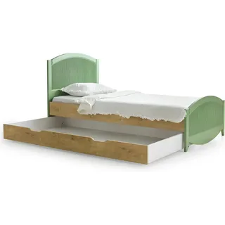 Bett Betten Naturholz Massiv Kinder Jugend Holzbett + Bettkasten Neu Lagerware - Grün