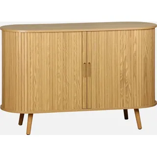 sweeek - Skandinavisches Sideboard mit 2 Schiebetüren, 120 cm - Natur