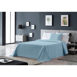 Home affaire Tagesdecke »Toscana«, Tagesdecke, Wohndecke, Überwurf für Bett, Tisch oder Sofa, Material 60% reycelte Baumwolle und 40% Polyester, Streifen Design, Kinder- und Erwachsenendecke, blau