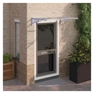 vidaXL Türvordach 122 x 90 x 28 cm grau/transparent