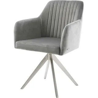 DeLife Polsterstuhl Greg-Flex Kreuzgestell kantig Edelstahl Taschenfederkern