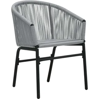 vidaXL Gartenstühle 2 Stk. Anthrazit PE-Rattan - Grau