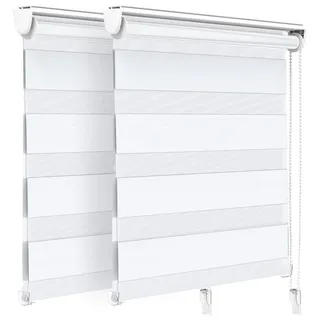 VOUNOT Duo Rollo Klemmfix 90 x 150 cm Weiß
