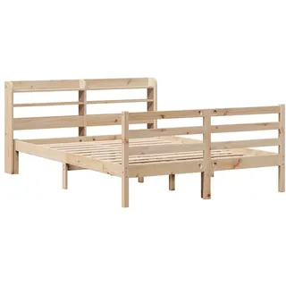 Bettgestell mit Kopfteil ohne Matratze 160x200 cm - Braun, Bunt