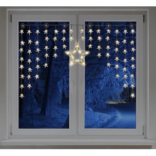 Spetebo LED Sternenvorhang 140x95 cm - 90 LED für Innen und Außen