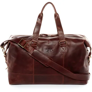 SID & VAIN große Weekender echt Leder - Sporttasche Yale 50 cm groß - Reisetasche Handgepäck mit Schultergurt - Ledertasche Herren und Damen braun handgefertigt