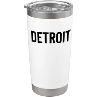 Detroit Classic Retro City Heimatstadt Detroit Michigan Doppelwandiger Edelstahl-Thermobecher