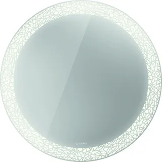 Duravit Happy D.2 Plus Spiegel rund mit integrierter Beleuchtung, Sensor-Version, mit Spiegelheizung, 700x700x47mm, Weiß Matt, HP7480G00000100, Ausführung: Lichtfelddekor: organic