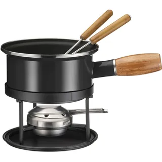 Mäser Käsefondue Set Edelstahl 18/0 - schwarz Emaille für 2 Personen, Fondue Set für zwei Personen, Emaille, schwarz