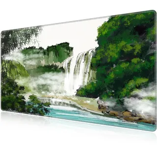 LL-COEUR Large Speed Gaming Mausmatte Wasserdicht 110x60x0,3cm, Große Erweiterter Schreibtisch Matte für Tastatur, PC, Laptop (Grünzeug 1, 1100x600x3mm)