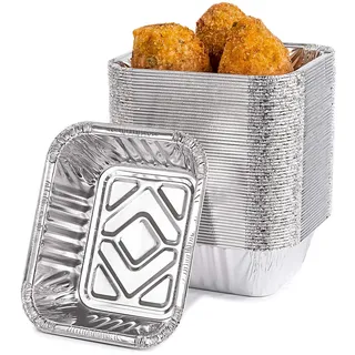 Contital R10G | Einweg-Backblech aus Aluminium für 1 Portion | Aluminiumschalen für eine Portion für Lebensmittel | Behälter für den Sport - Profi-Linie 100 Stück