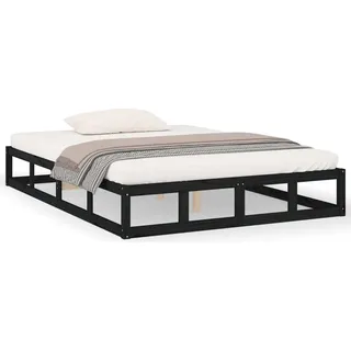 vidaXL Massivholzbett Schwarz 120x200 cm - Schwarz
