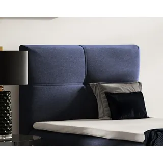 beautysofa Modern Boxspringbett HELEN MINI - Bett mit Federkernmatratze Polsterbett 100x200cm mit Topper Einzelbett - Blau (soro 76) - Blau
