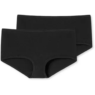 SCHIESSER Damen, 2 Pack Panty Shorts Bio Baumwolle, - 95/5 Organic Unterwäsche, Schwarz_174386, 38, EU