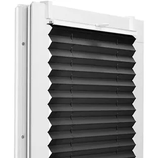 Fenster DEKOR - Plissee Klemmfix ohne Bohren Breite 105 cm x Höhe 110 cm - Fenster Plissees innen Schwarz - Faltrollo Blickdicht - Faltrollos einfach zu montieren - Blissett Rollo