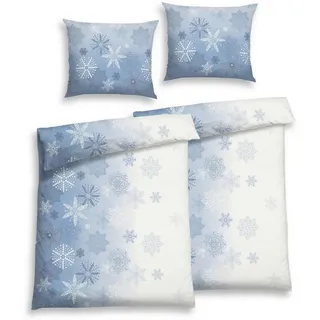 Florella Bettwäsche , Blau , Textil , Stern , 140x200 cm , pflegeleicht, atmungsaktiv, hautfreundlich, angenehm wärmend, schadstoffgeprüft , Heimtextilien, Bettwäsche & Leintücher, Bettwäsche, Flanell-Bettwäsche