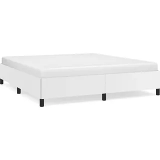 vidaXL Bettgestell ohne Matratze Weiß 160x200 cm Kunstleder - Weiß