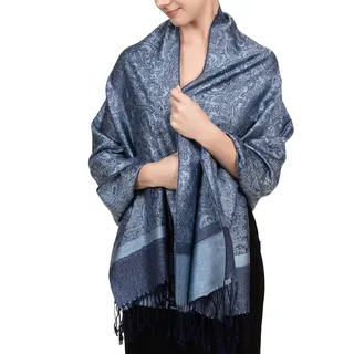 Achillea Pashmina-Schal für Damen, stahlblau, 72" L x 28" W