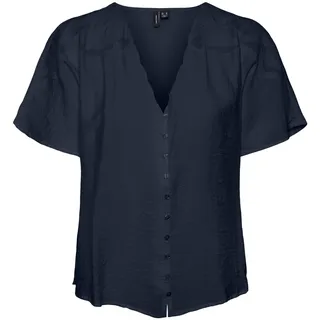 VERO MODA Damen Vmavery Ss Wide Top WVN Ga T-Shirt, Navy Blazer, XS
