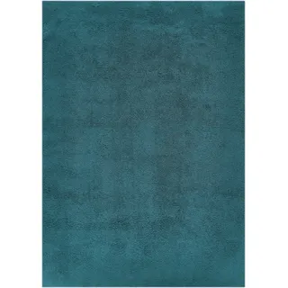 OTTO home Teppich "Santos" rechteckig 27 mm Höhe Uni-Farben, sehr weicher Flor, fußwarm, petrol