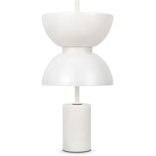 LED Tischleuchte Weiß Marmor Metall Glas 46 cm hoch Tischlampe Wohnzimmer