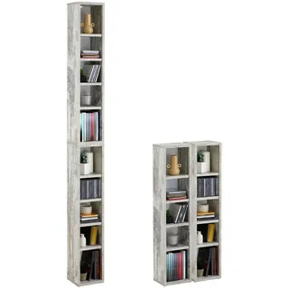 CARO-Möbel Cd/Dvd- Regal Chart , Holzwerkstoff , Mode , 20x186x17 cm , Wohnzimmer, TV Möbel, CD-Regale