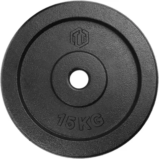 Sporttrend 24 Hantelscheibe 15KG Gusseisen 30/31mm, Gewichtsscheibe Gewicht