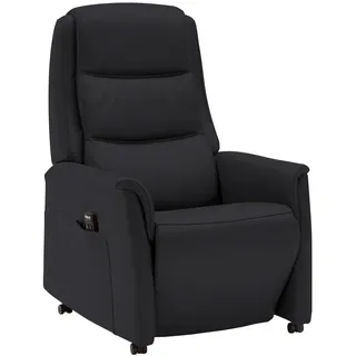 Valdera Fernsehsessel , Schwarz , Kunststoff , Echtleder , Semi-Anilinleder , 70x107x88 cm , Goldenes M, Made in Eu , Lederauswahl, Stoffauswahl, Relaxfunktion, Netzbetrieb, Aufstehhilfe , Wohnzimmer, Sessel, Ledersessel