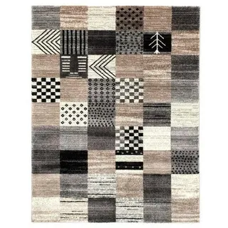 Novel Webteppich , Grau, Beige , Textil , Abstraktes , rechteckig , 160x230 cm , in verschiedenen Größen erhältlich , Teppiche und Böden, Teppiche, Webteppiche