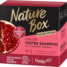 Nature Box festes Shampoo Color (85 g), Color-Shampoo für getönte, gesträhnte & gefärbte Haare mit Granatapfel-Öl verleiht langanhaltenden Farbschutz, recycelbare Verpackung
