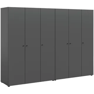 MID.YOU Drehtürenschrank DARWIN 240 x 176 x 51 cm Anthrazit