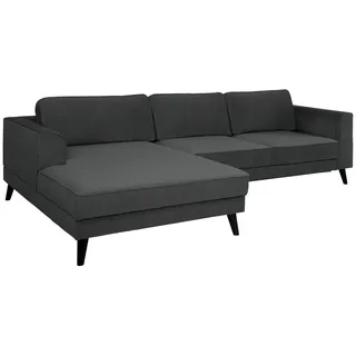 Trendmanufaktur Ecksofa , Anthrazit , Textil , Wenge , Ottomane links, L-Form , 277x167 cm , Made in Eu , Typenauswahl, Stoffauswahl, seitenverkehrt erhältlich, Hocker erhältlich, Rücken echt, Armteil links, Armteil rechts , Wohnzimmer, Sofas & Couches, Wohnlandschaften, Ecksofas