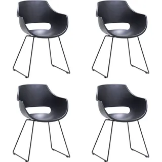MCA Furniture Schalenstuhl Rockville Kunststoff schwarz 4er Set