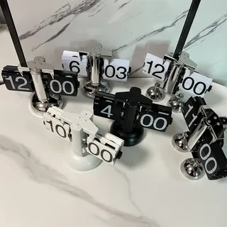 INF Automatische Flip-Page-Uhr Vintage Metall Waage Flip Clock Silber - Silber