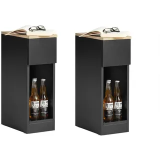 SoBuy Nachttisch, Schwarz, Holzwerkstoff, 20x60x35 cm, Schlafzimmer, Nachttische