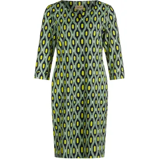 Bodykleid CARTOON "Casual-Kleid mit Muster", Damen, Gr. 34, EURO, grün (grün, gelb), Obermaterial: 95% Polyester PES. 5% Elasthan EL., Kleider Bodykleid